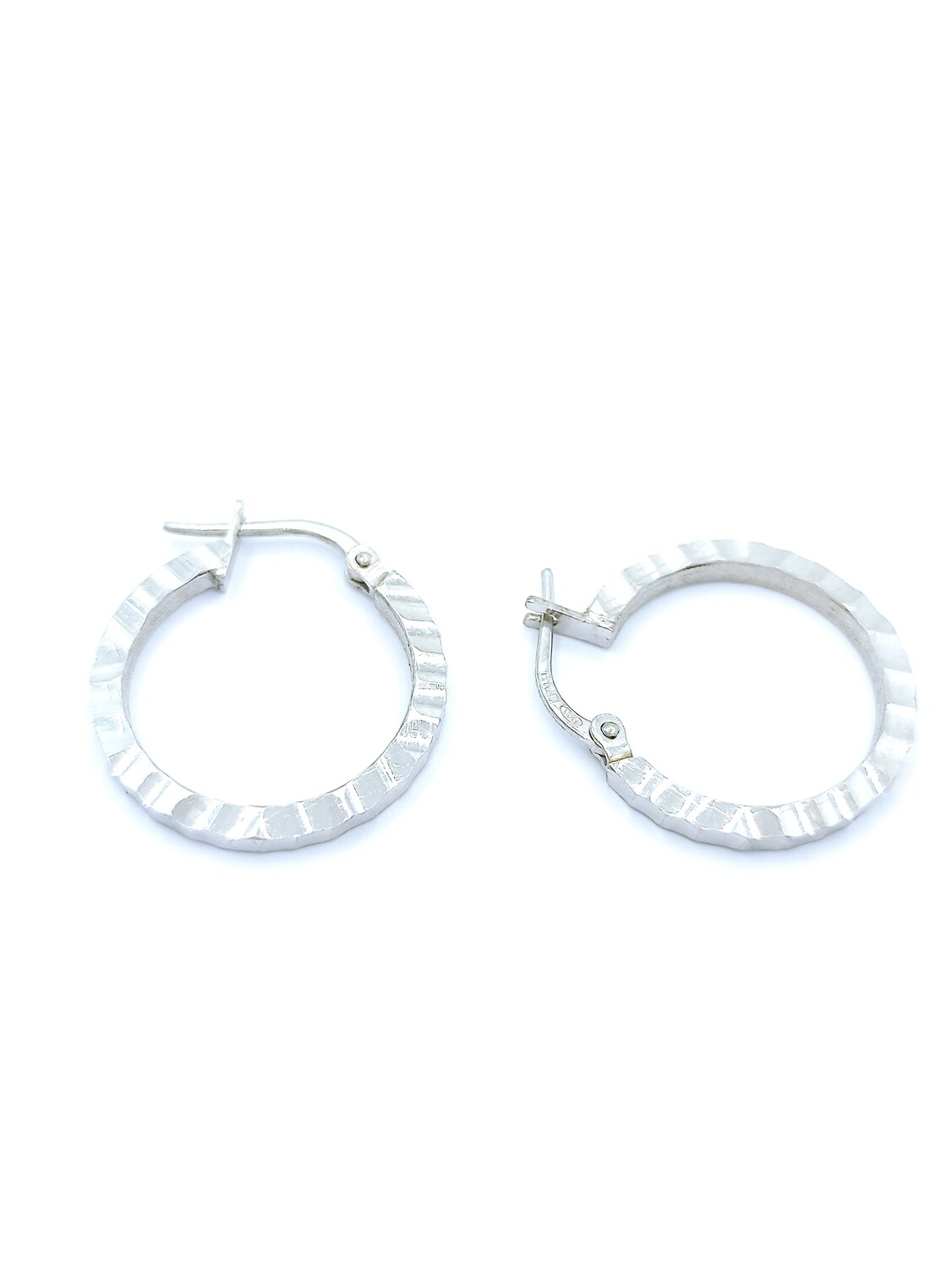 Silver 925 diamond cut hoop earrings