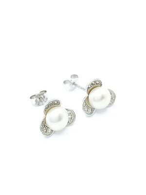 Silver 925 pearl stud earrings