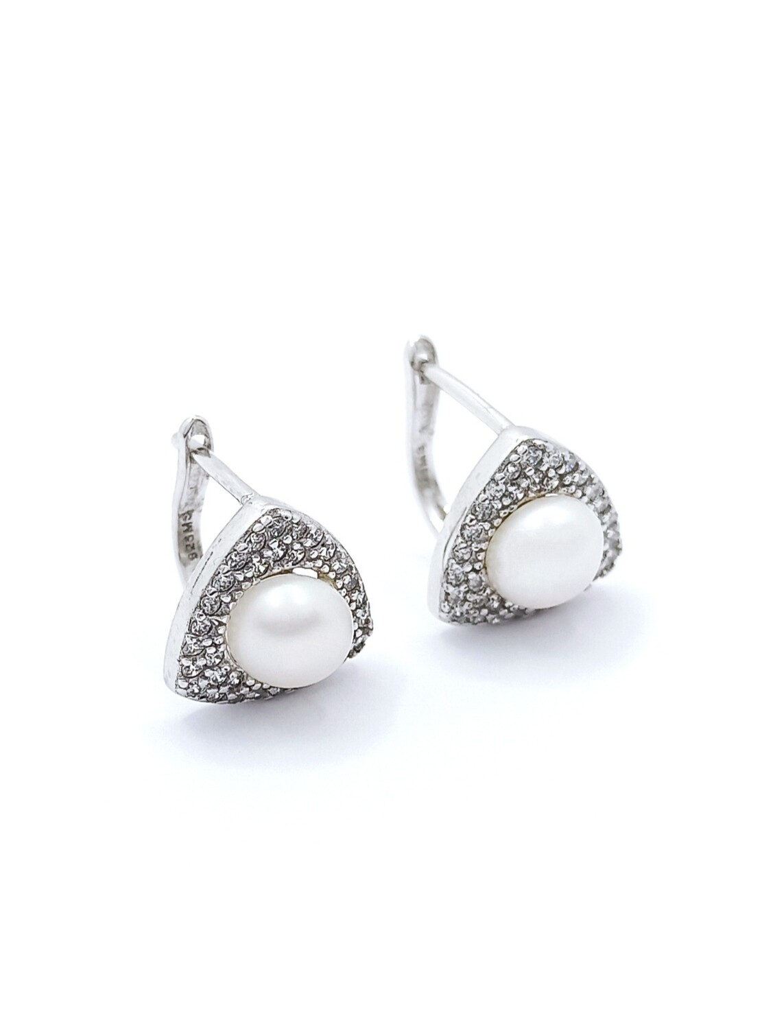 Silver 925 pearl stud earrings