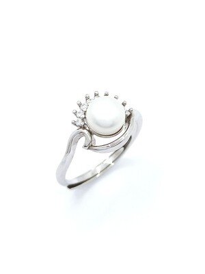 Silver 925 eye pearl  ring