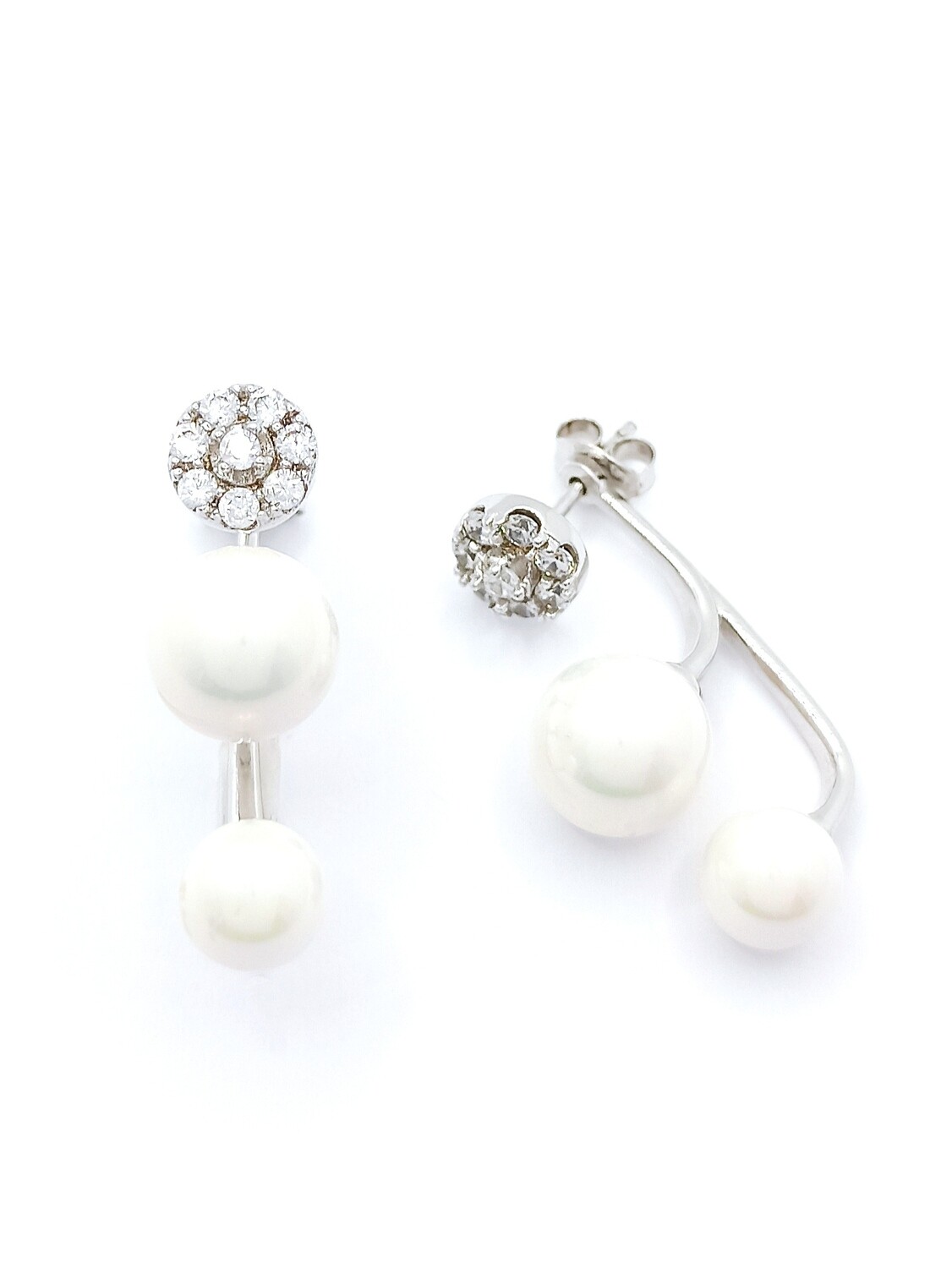 Silver 925 pearl stone stud earrings