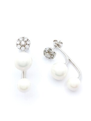 Silver 925 pearl stone stud earrings