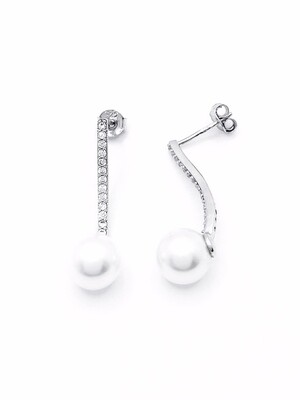 Silver 925 pearl stone stud earrings