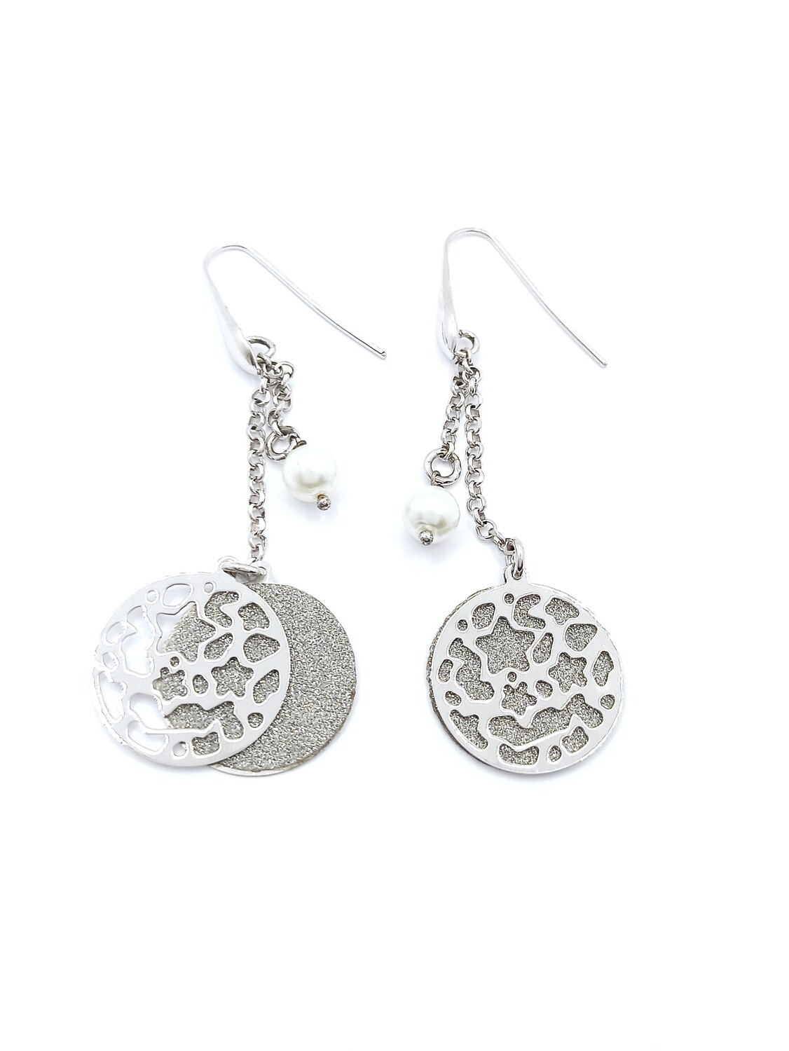 Silver 925 star- Tree Of Life or circle double earrings