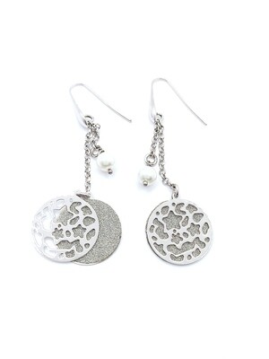 Silver 925 star- Tree Of Life or circle double earrings