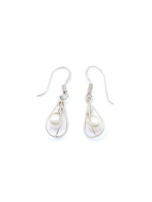 Silver 925 pearl stone earrings