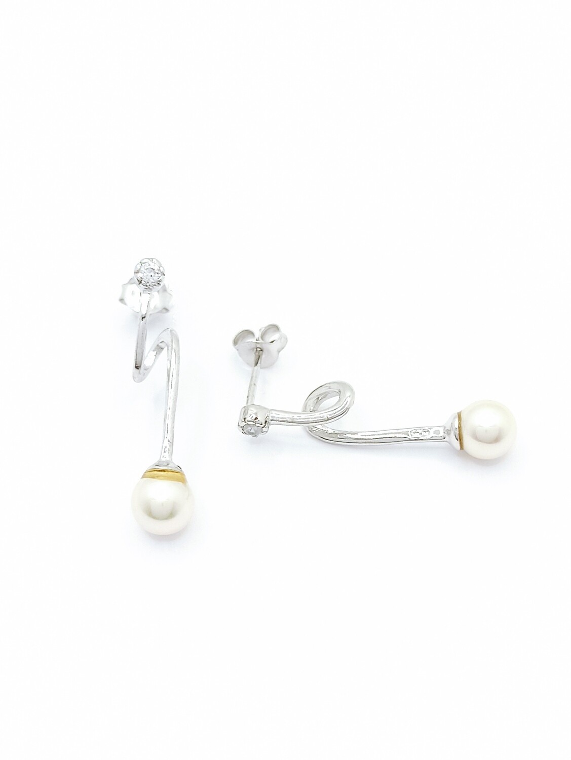 Silver 925 pearl stone stud earrings