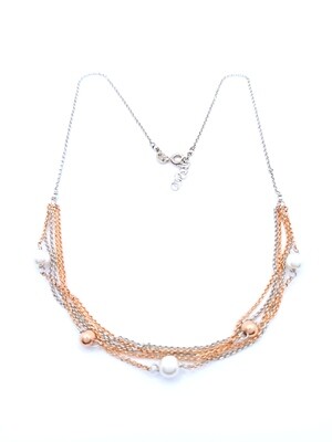 Silver 925 pearl 2 color necklace