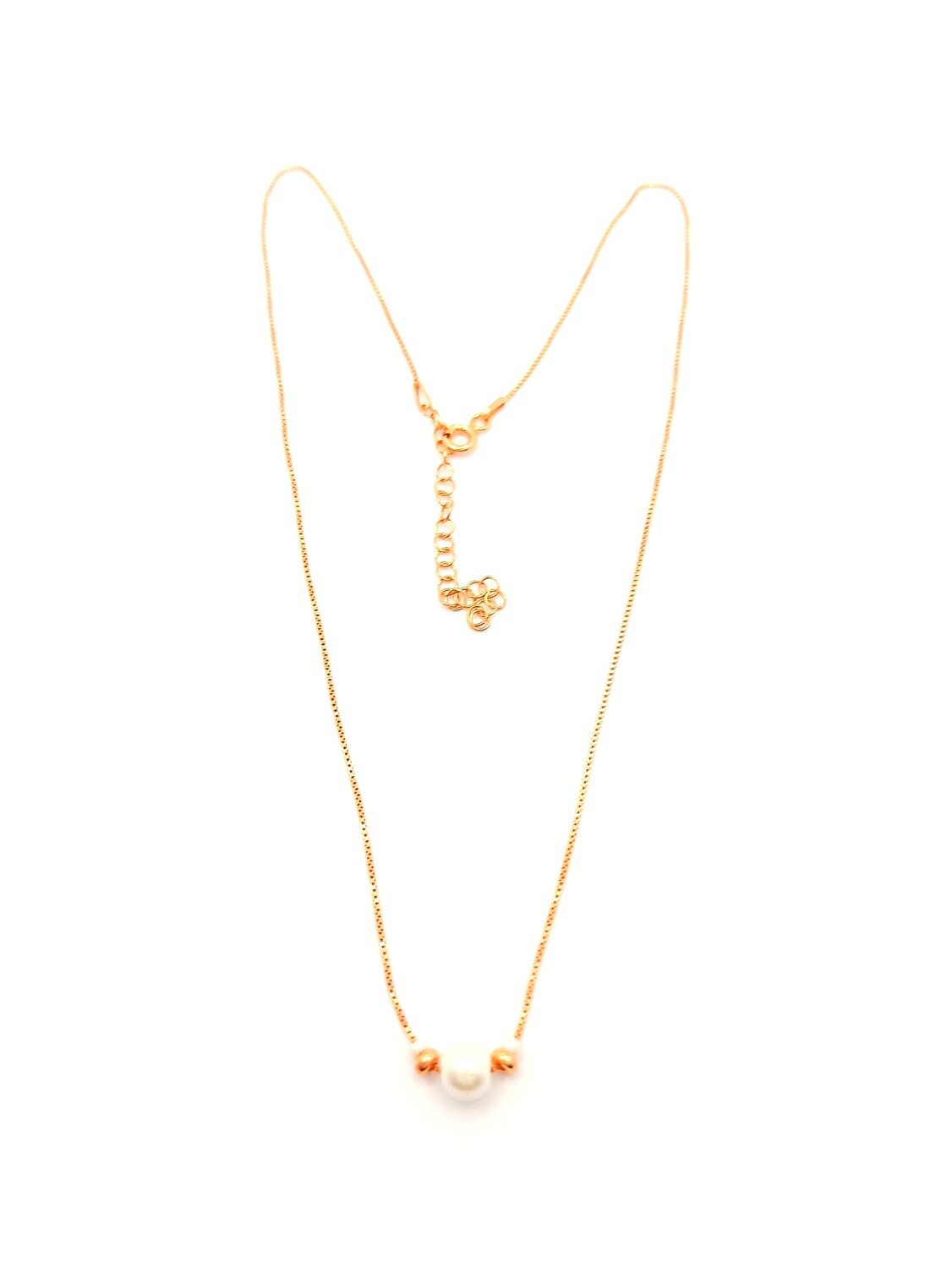 Silver 925 pearl necklace, COLOR: Rose gold plated