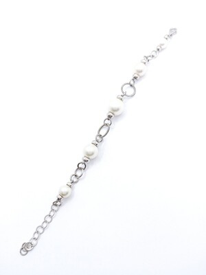 Silver 925 pearl stone hand bracelet