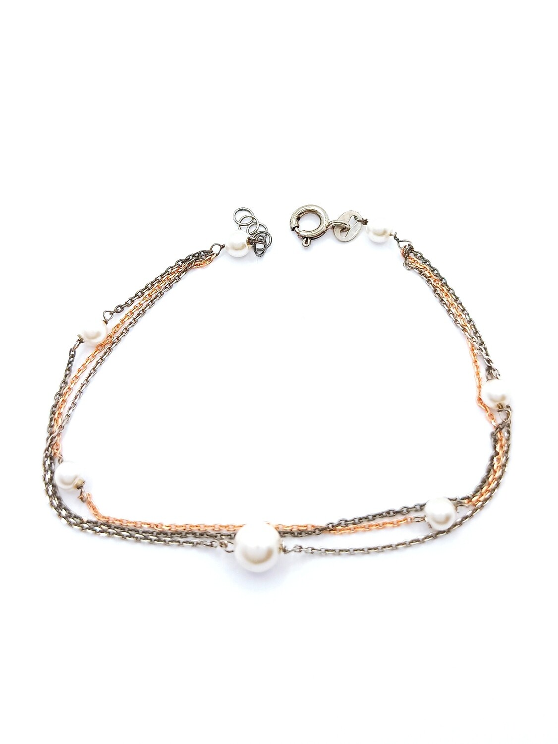 Silver 925 pearl stone hand bracelet