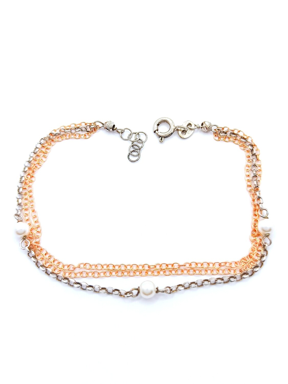 Silver 925 pearl stone hand bracelet