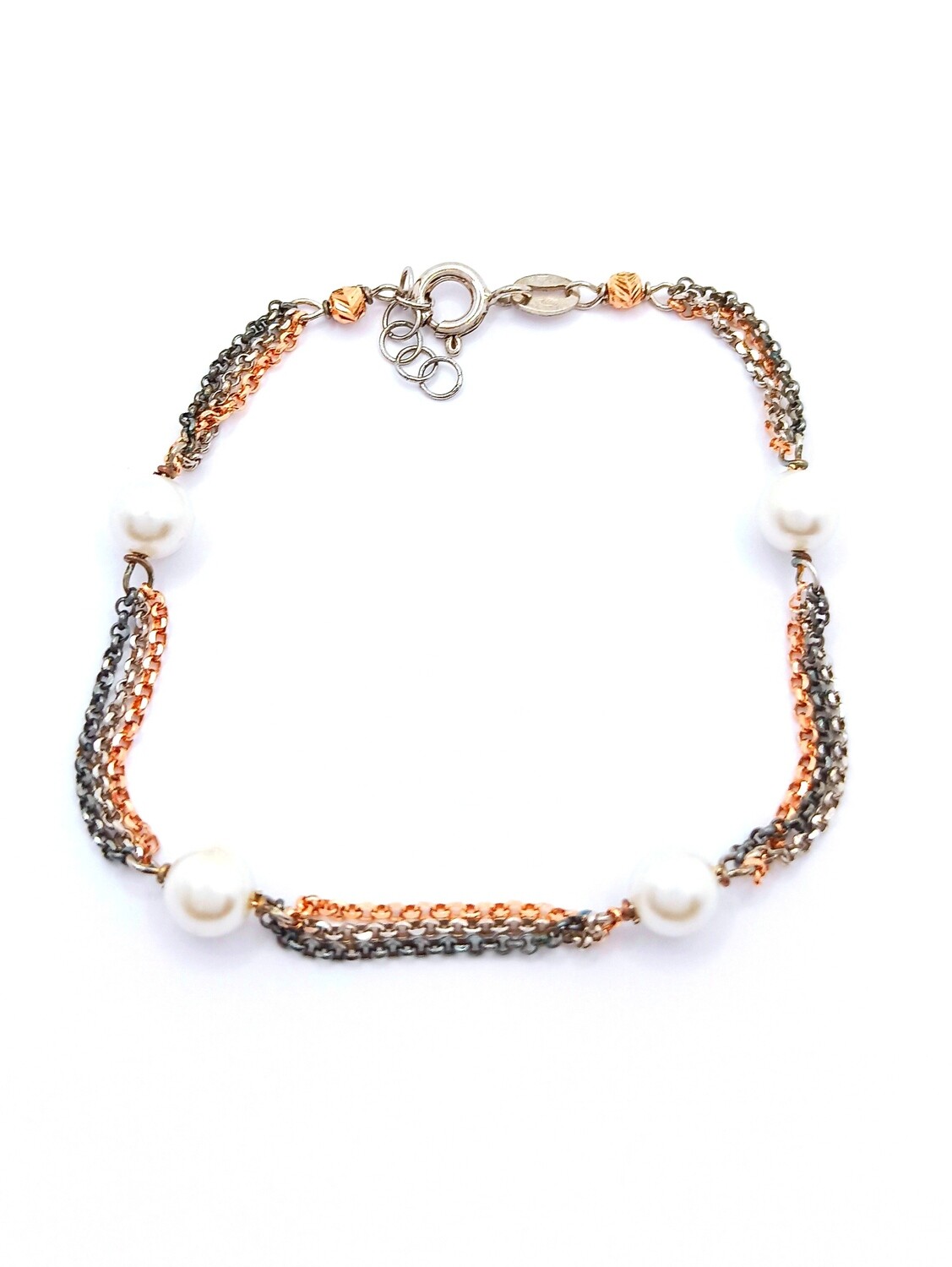 Silver 925 pearl stone hand bracelet
