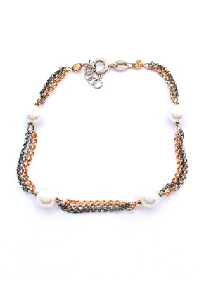 Silver 925 pearl stone hand bracelet