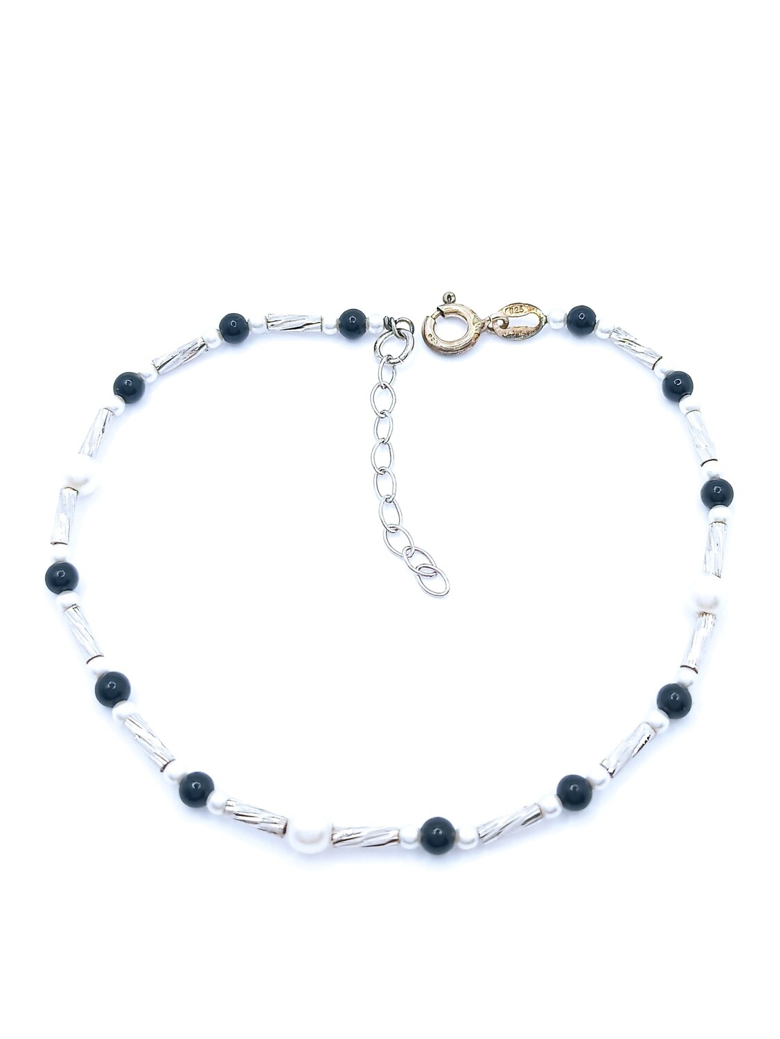 Silver 925 pearl stone hand bracelet
