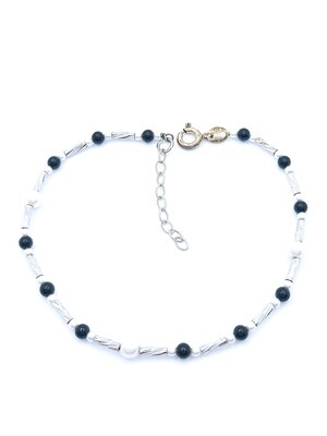 Silver 925 pearl stone hand bracelet