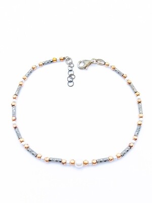 Silver 925 pearl stone hand bracelet