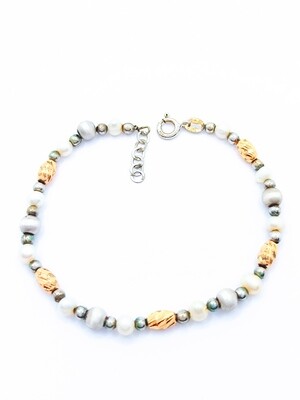 Silver 925 pearl stone hand bracelet