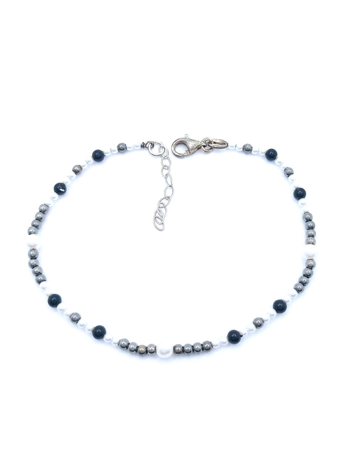 Silver 925 pearl stone hand bracelet