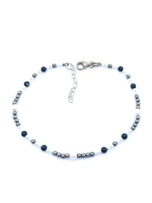 Silver 925 pearl stone hand bracelet