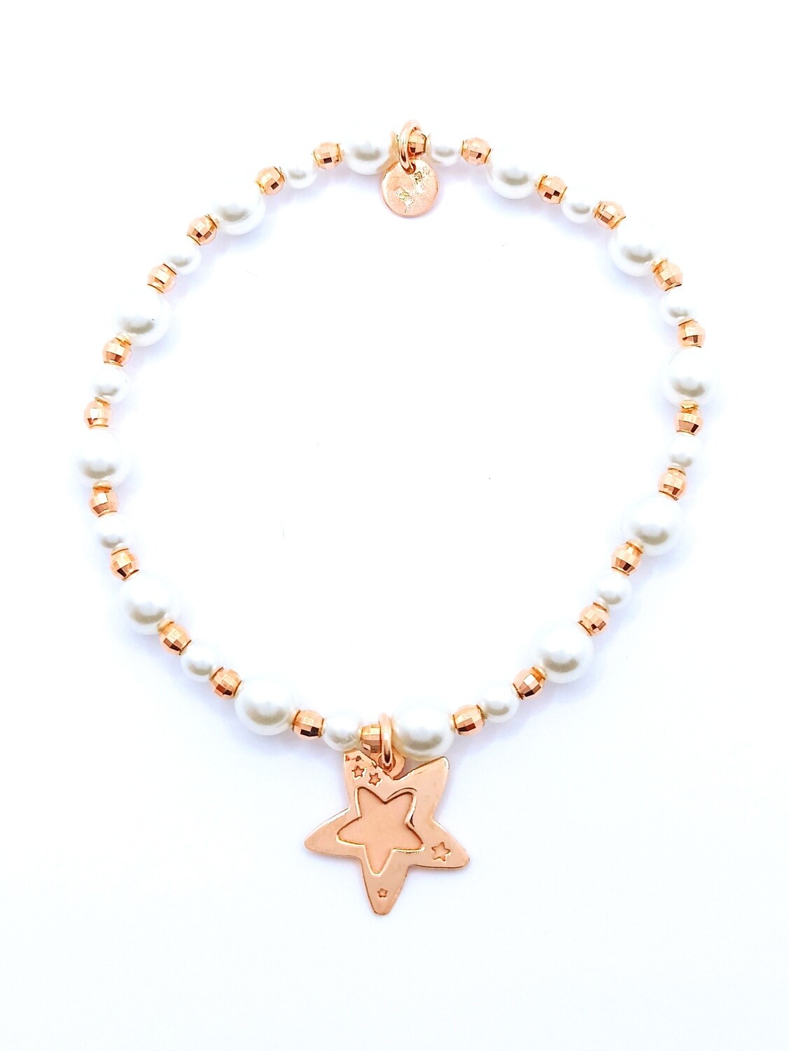 Silver 925 pearl stone star hand bracelet