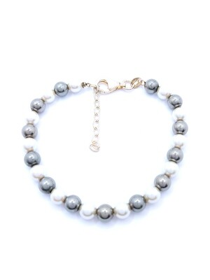 Silver 925 hand bracelet white pearl stone