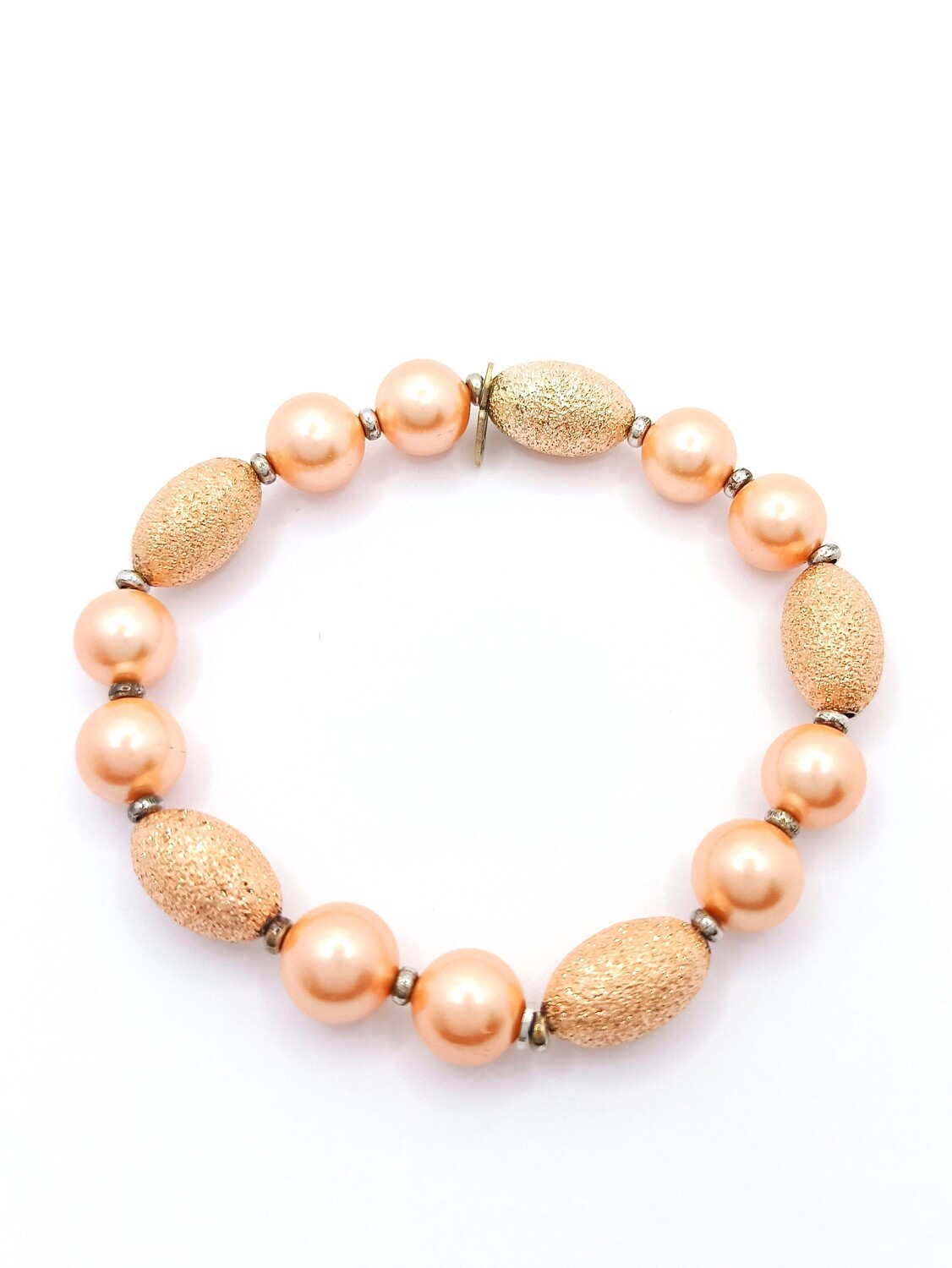 Silver 925 rose pearl hand bracelet, MODEL-SIZE: 1 Model-15cm Elastic Cord Adjustable