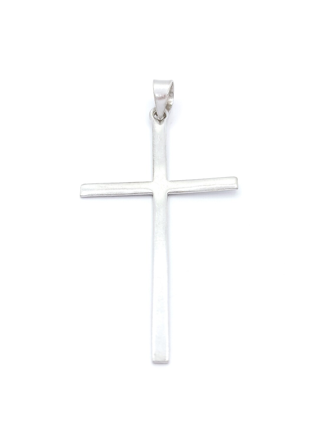 Silver 925 thin-long line cross pendant