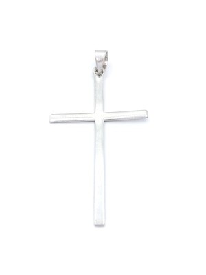 Silver 925 thin-long line cross pendant