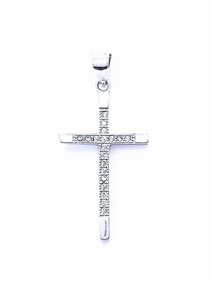 Silver 925 white stones cross pendant