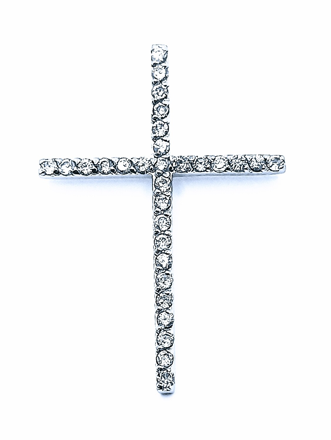 Silver 925 white stone cross pendant