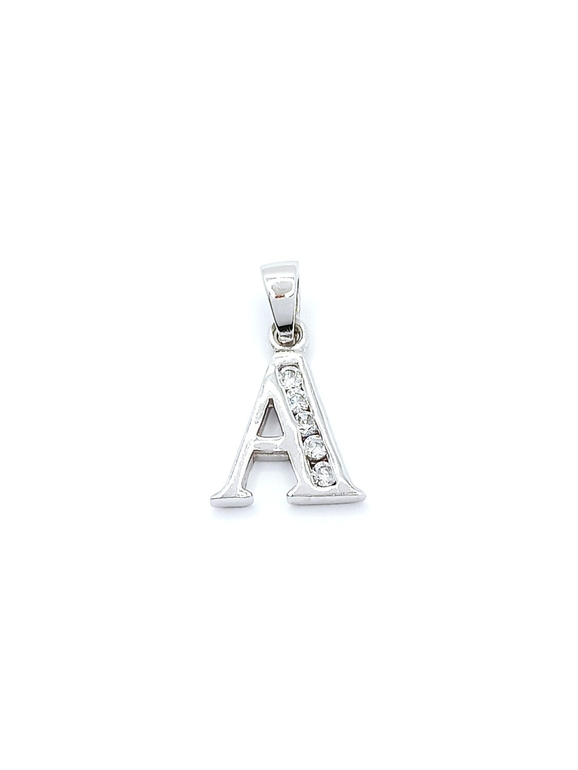 Silver 925 single stone letter charm pendant