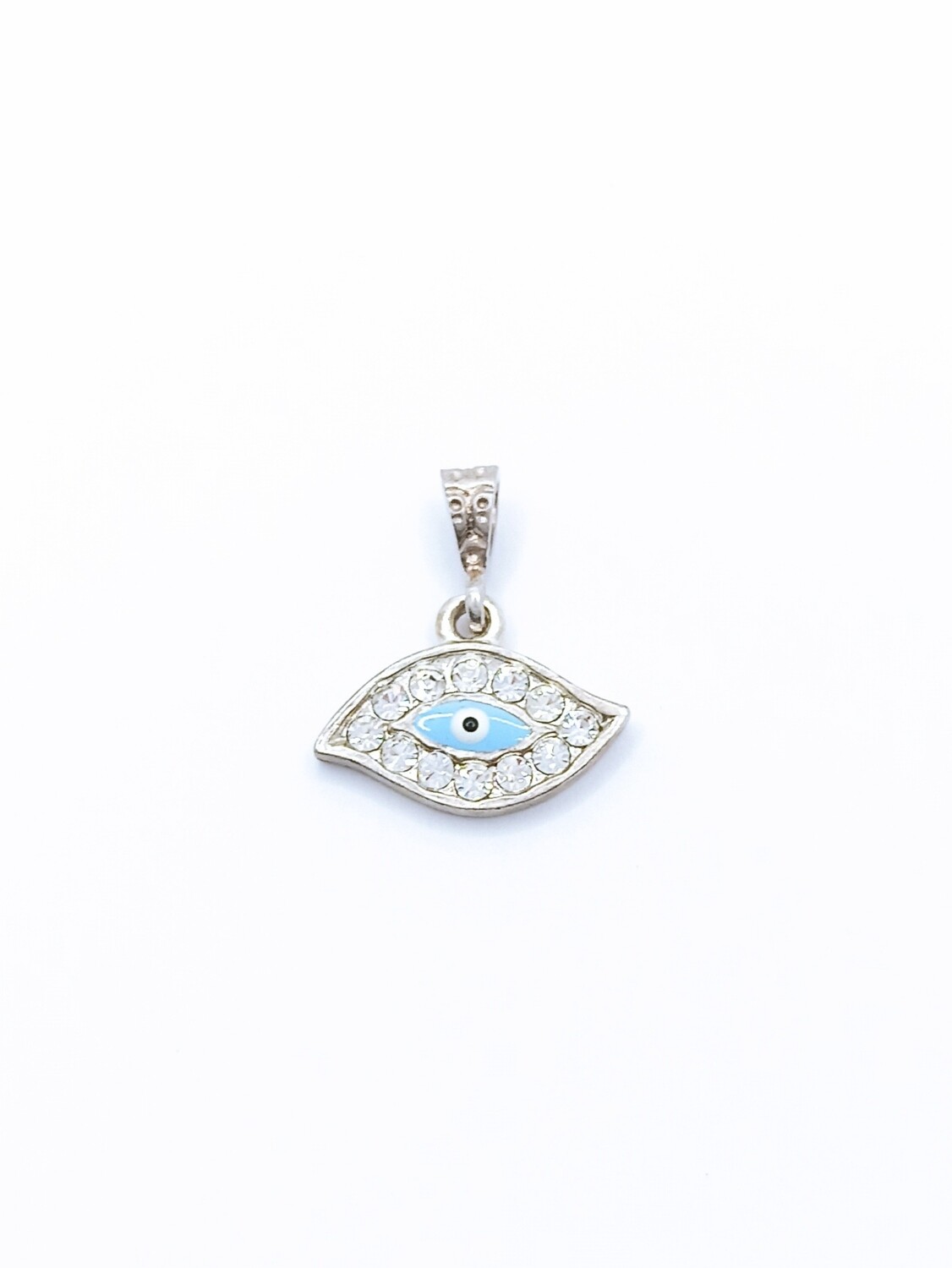 Silver 925 evil eye pendant with stone, Eye Stone Color: 1 Eye Stone Type: Light Blue
