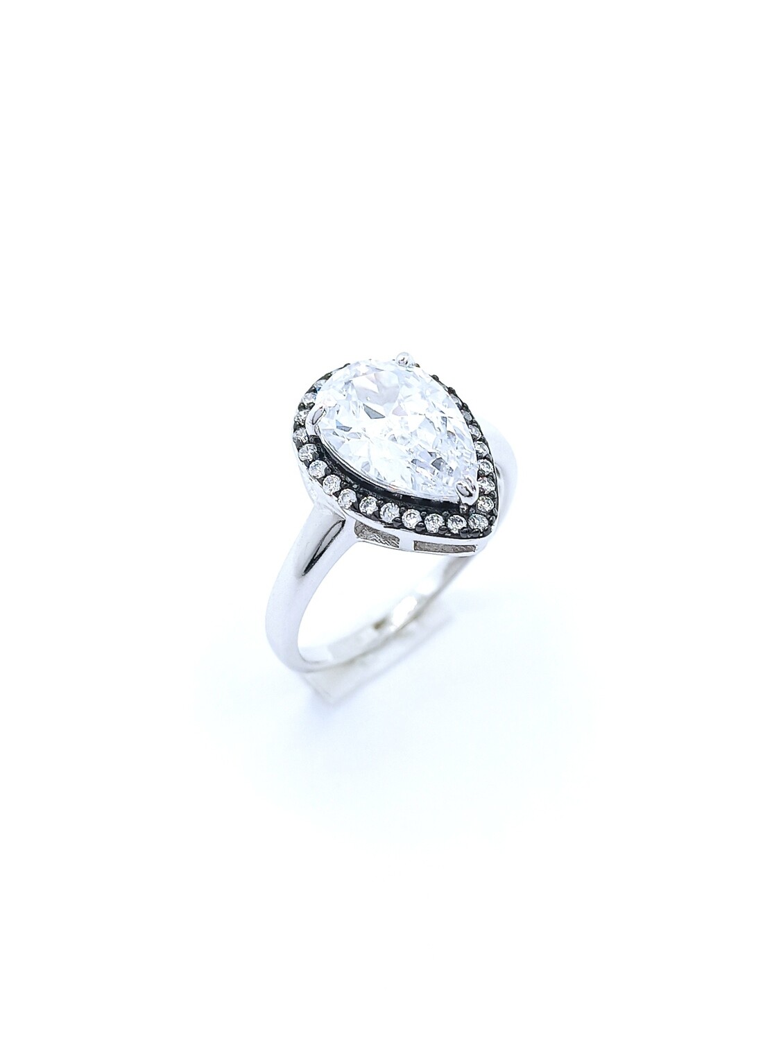 Silver 925 tear rosette ring