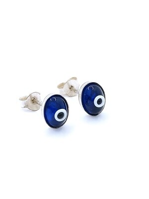 Silver 925 evil eye murano stone stud earrings