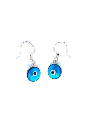 Silver 925 evil eye murano stone earrings
