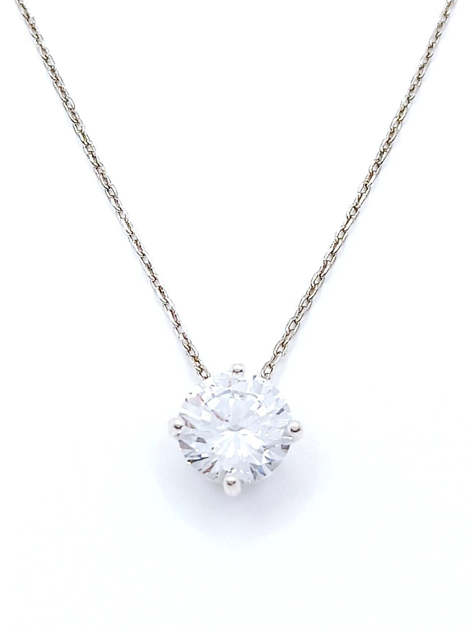 Silver 925 single stone necklace