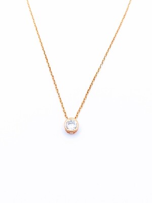 Silver 925 single round stone necklace