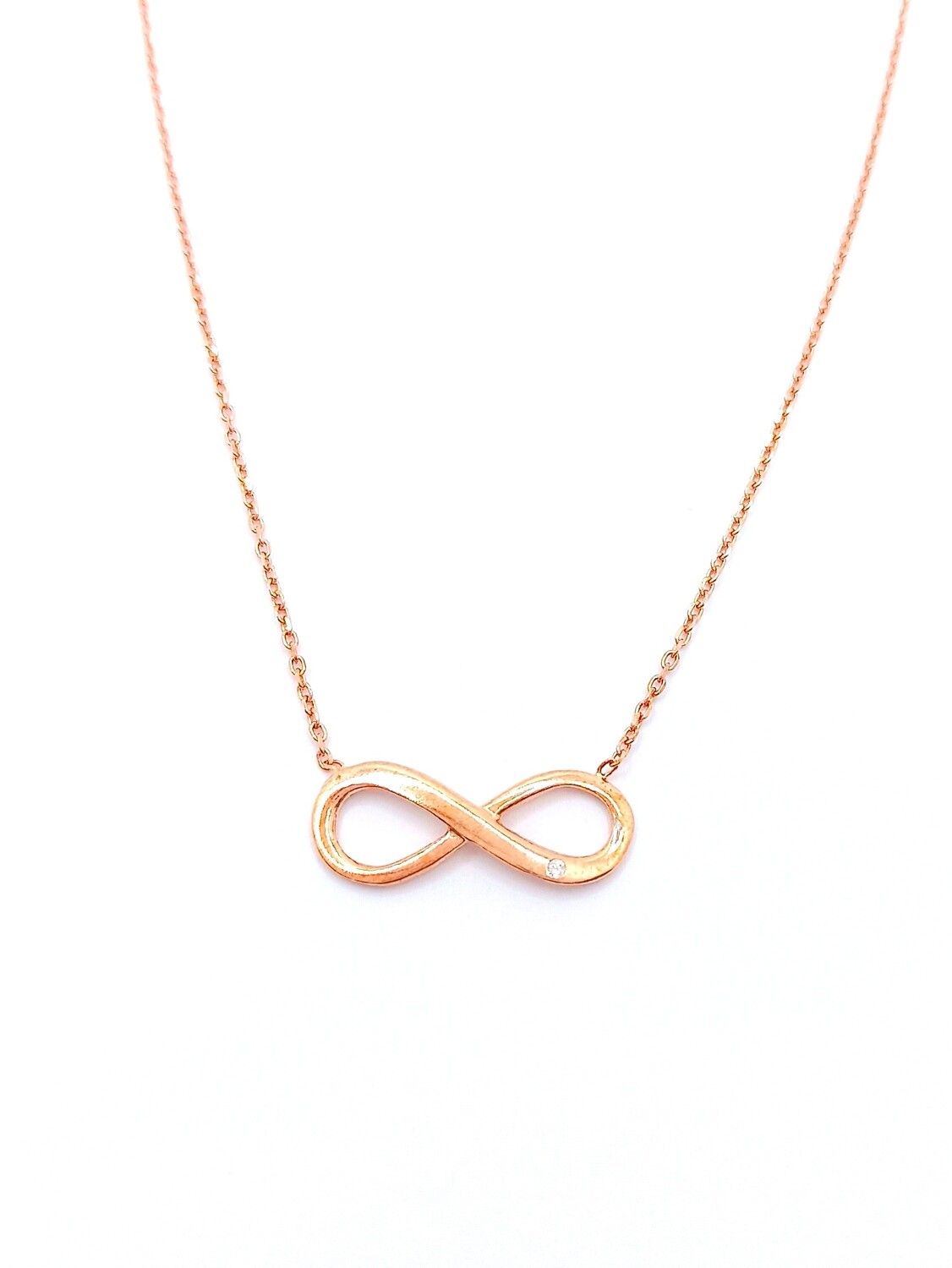 Silver 925 single stone infinity necklace