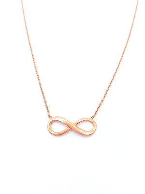 Silver 925 single stone infinity necklace