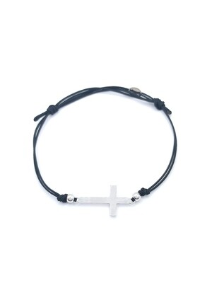 Silver 925 cross hand cord bracelet