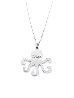 Silver 925 stone octapus necklace