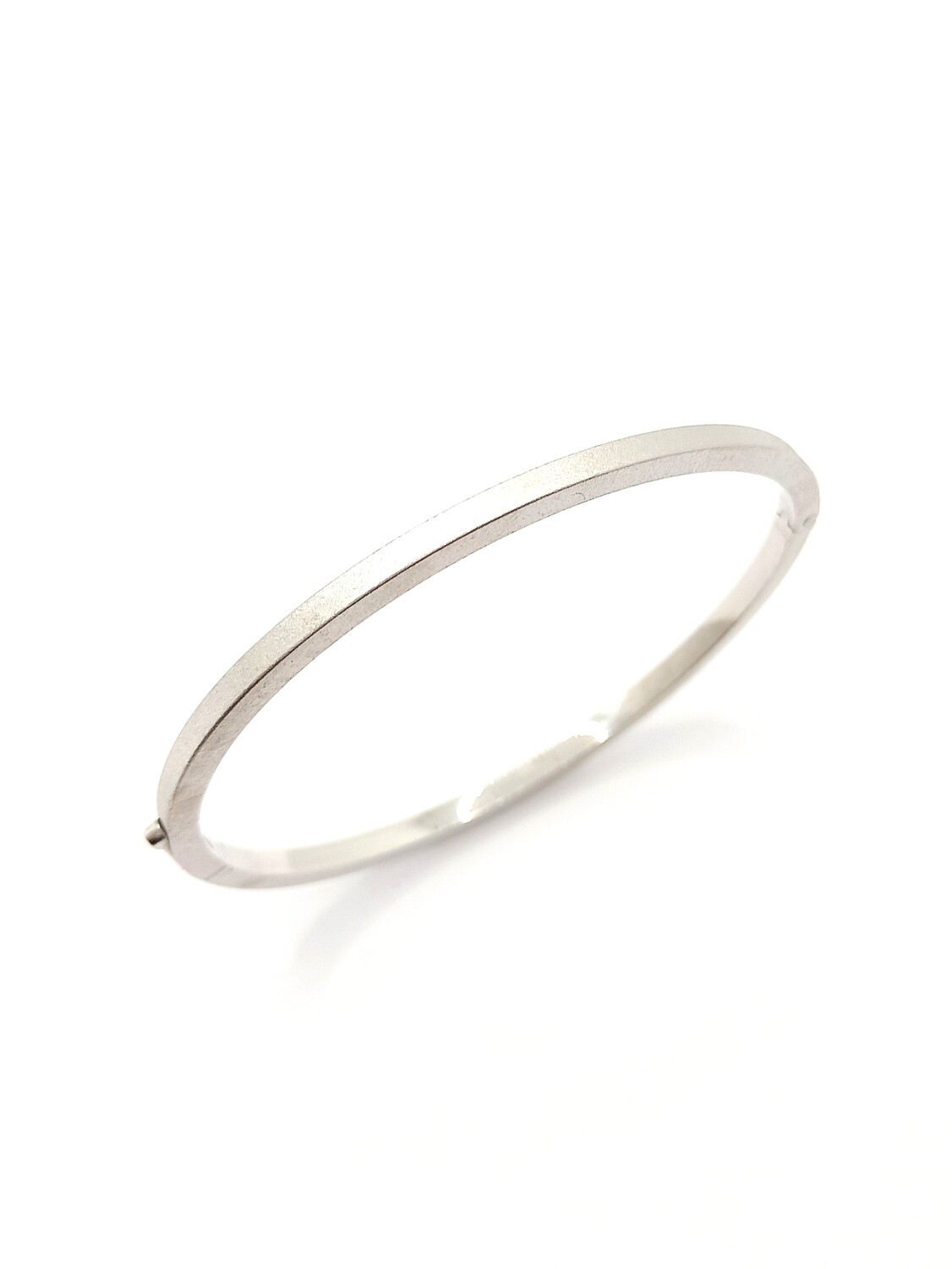 Silver 925 sandblasted squared hand bangle bracelet