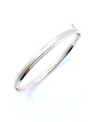 Silver 925 hand bangle bracelet sandblasted center
