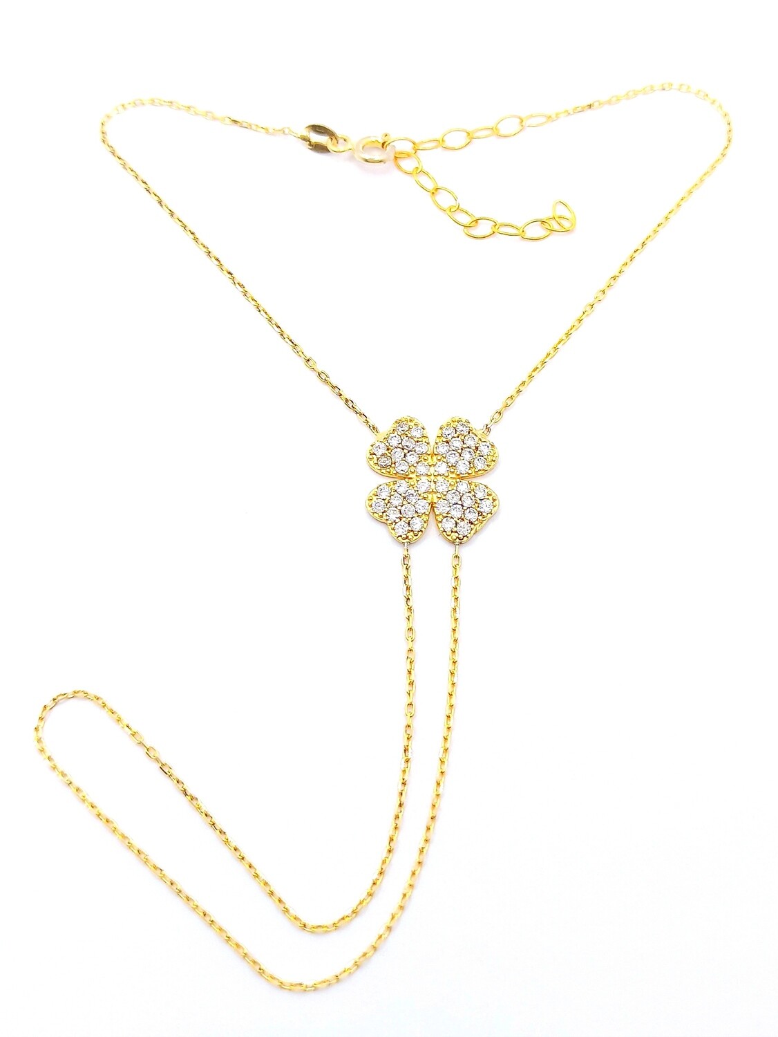 Silver 925 four-leaf clover (Quadrifoglio) bracelet ring