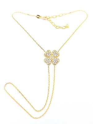 Silver 925 four-leaf clover (Quadrifoglio) bracelet ring