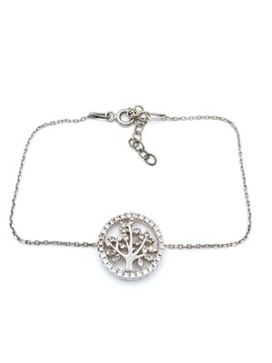 Silver 925 stone Tree Of Life hand bracelet