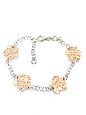 Silver 925 star diamond cut hand bracelet