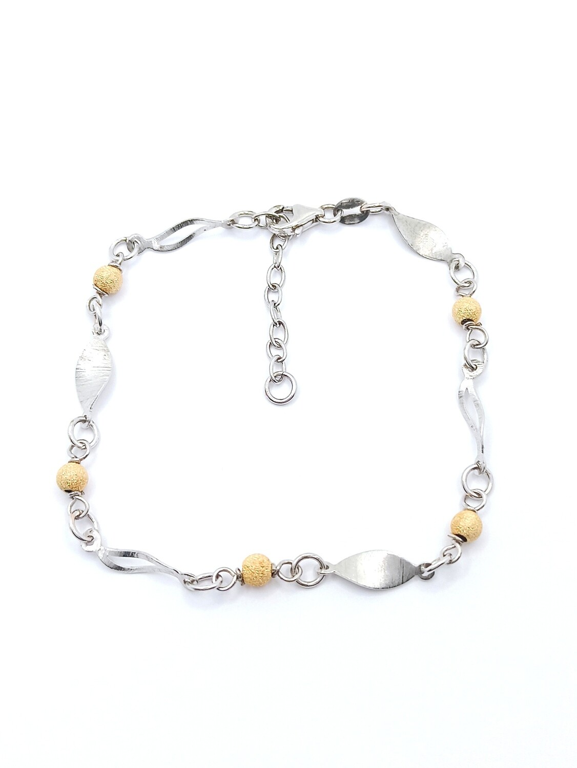 Silver 925 handmade diamond scratch hand bracelet, MODEL-Bracelet color - Ball color: 1-White gold plated-Gold plated