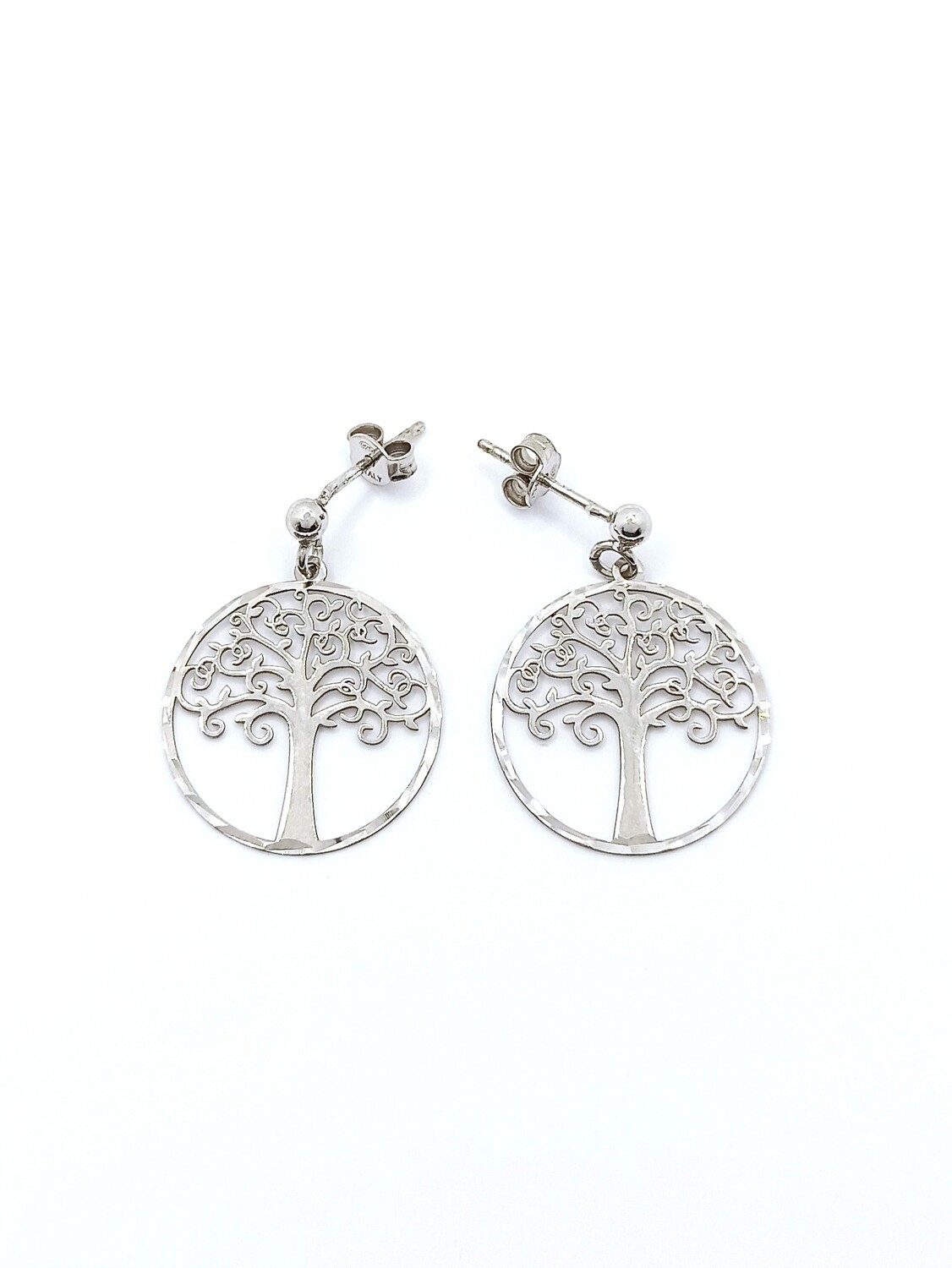 Silver 925 Tree Of Life stud hanging earrings
